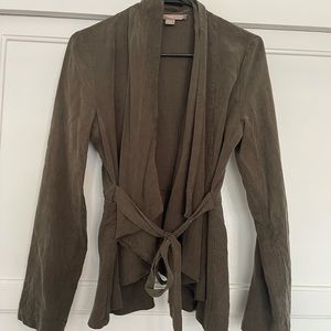 Love 21 Faux suede blazer in a dusty olive
